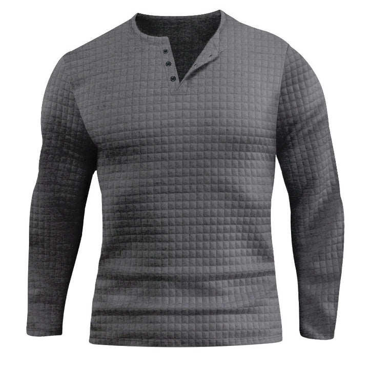 Men's Long Sleeve Shirt with Textured Check Pattern Lune London