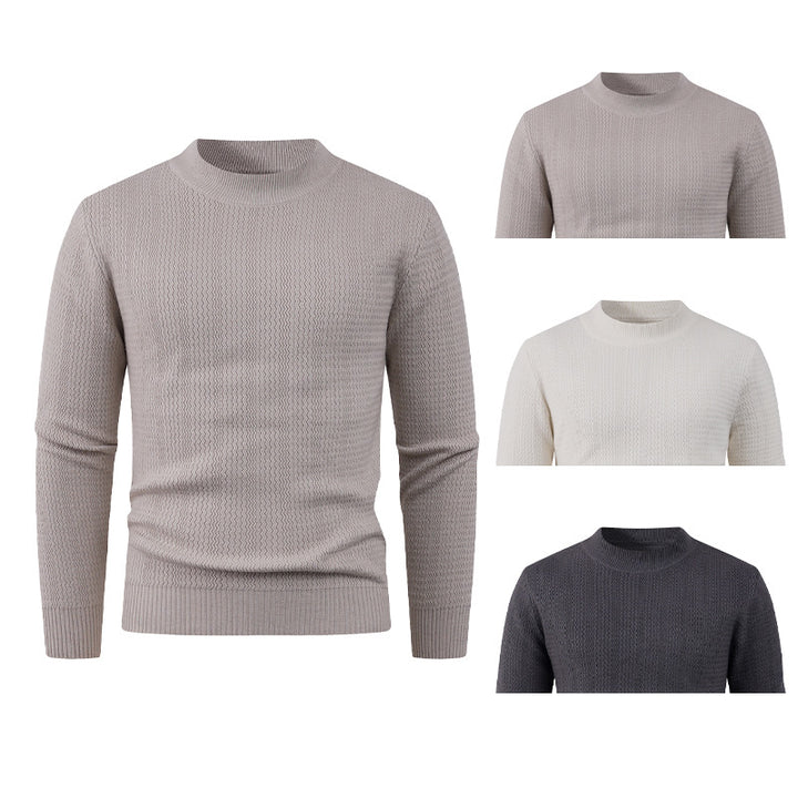 Men's textured sweater with high collar and stylish design Lune London