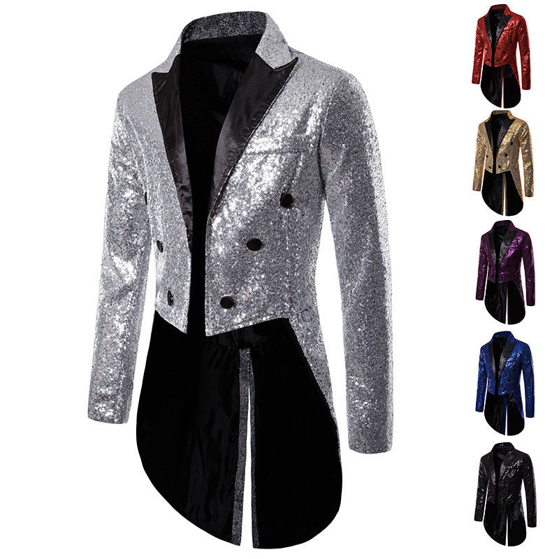 Sequin blazer for men with elegant design and asymmetrical cut Lune London