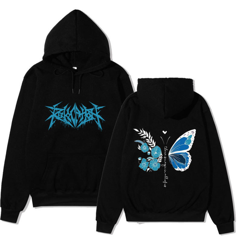 Women's hoodie with unique butterfly and flower motif Lune London