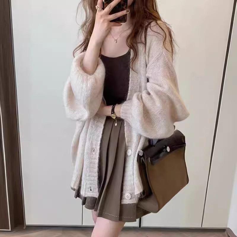 Elegant knit jacket with wide sleeves and refined details Lune London