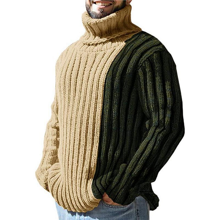 Men's turtleneck sweater with textured ribbed design Lune London