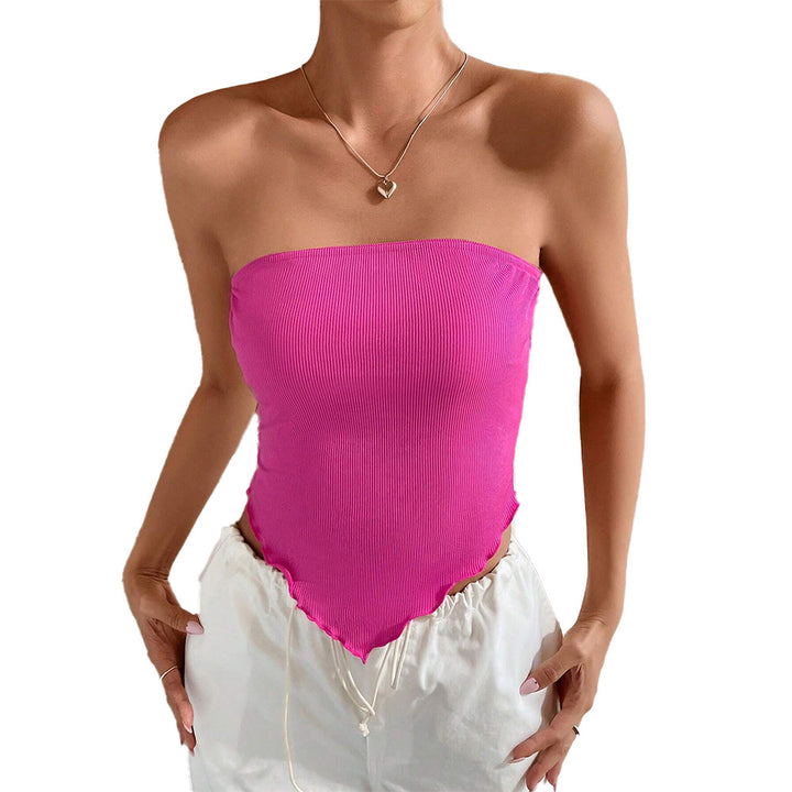 Chic & Stil Short women's bodysuit with off-shoulder design and asymmetrical hem