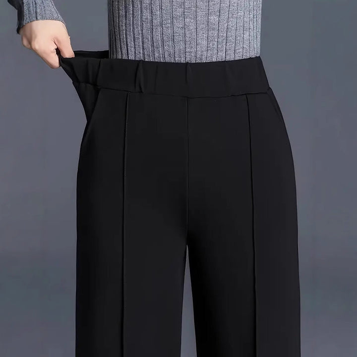 Women Wide-Cut High-Waist Trousers with Elegant Creases Lune London