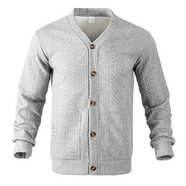 Men's knitted jacket with classic design and structured pattern Lune London