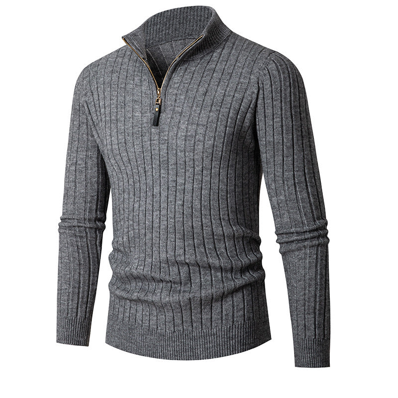 High collar pullover with zipper for men Lune London