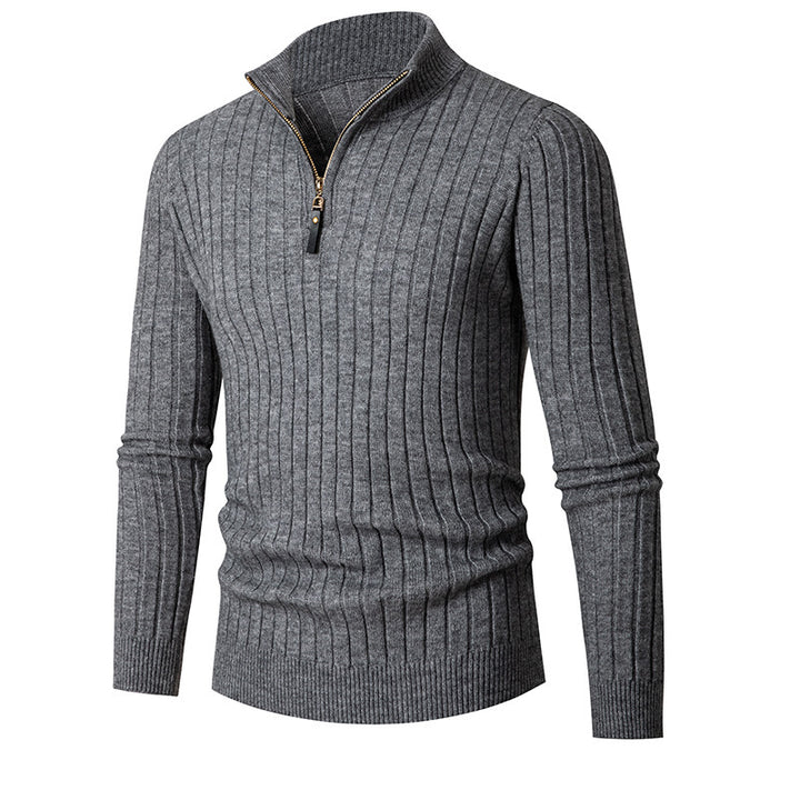 High collar pullover with zipper for men Lune London