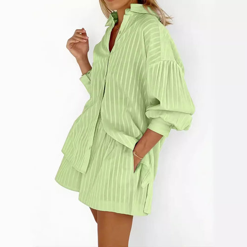 Striped shirt and shorts set Lune London for women