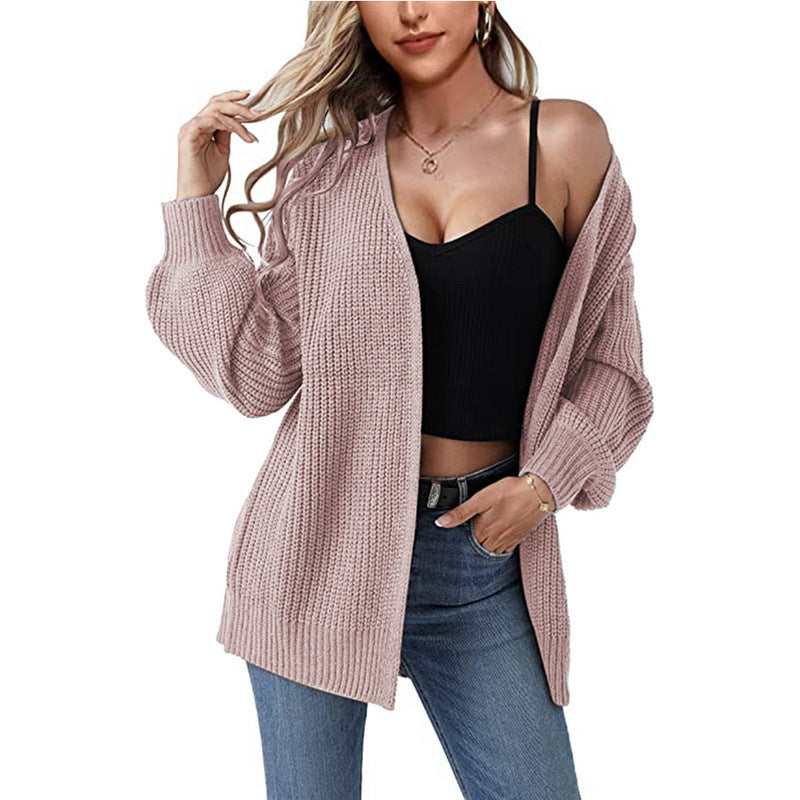 Ladies Soft Knit Cardigan with Front Openings Lune London
