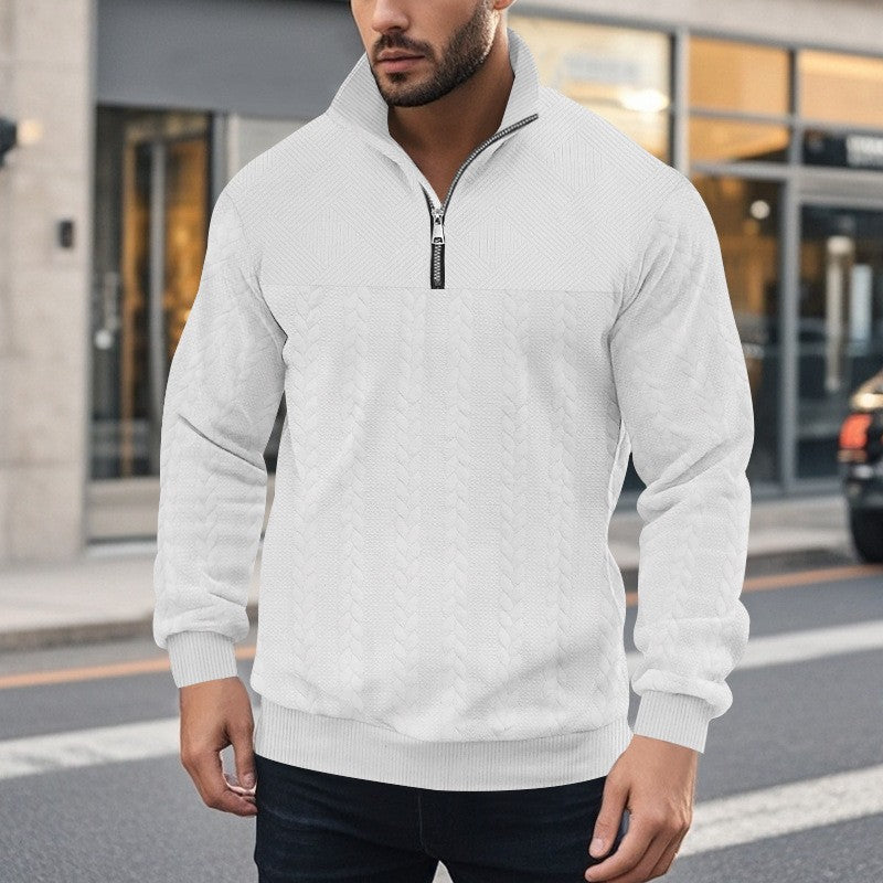 Stylish high-neck fleece sweater for men with粗糙针织图案 Lune London