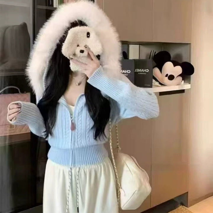 Cardigan élégant pour femmes avec motif de câble texturé et doublure de haute qualité Chic & Stil