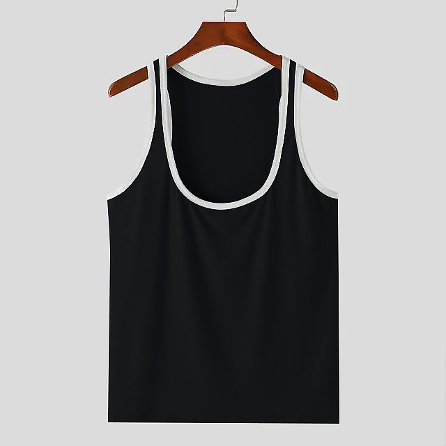 Men Breathable Fitness Tank Top with Wide Straps and Flat Hem Lune London