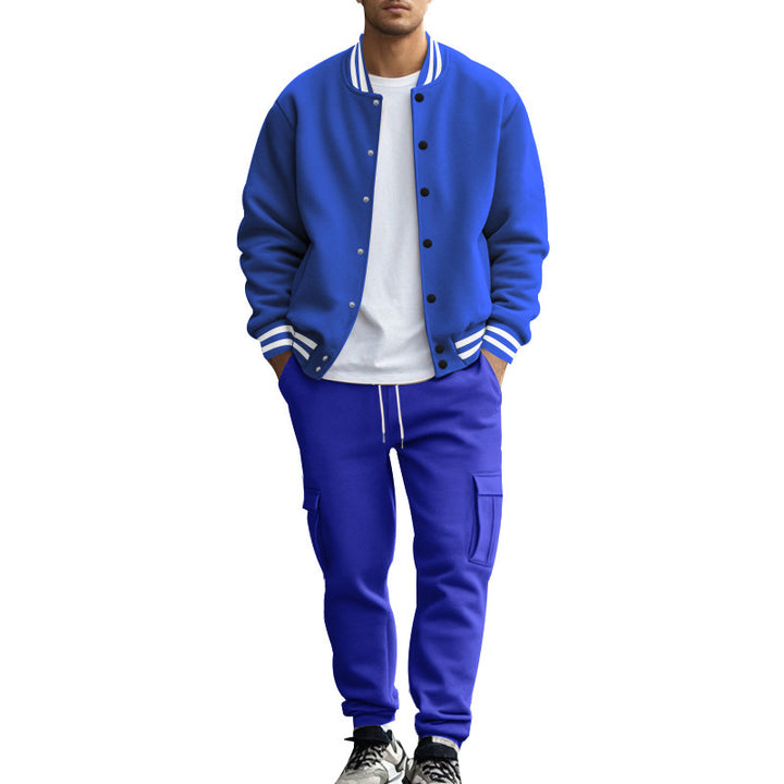Sport leisure suit for men with striped collar and practical pockets Lune London