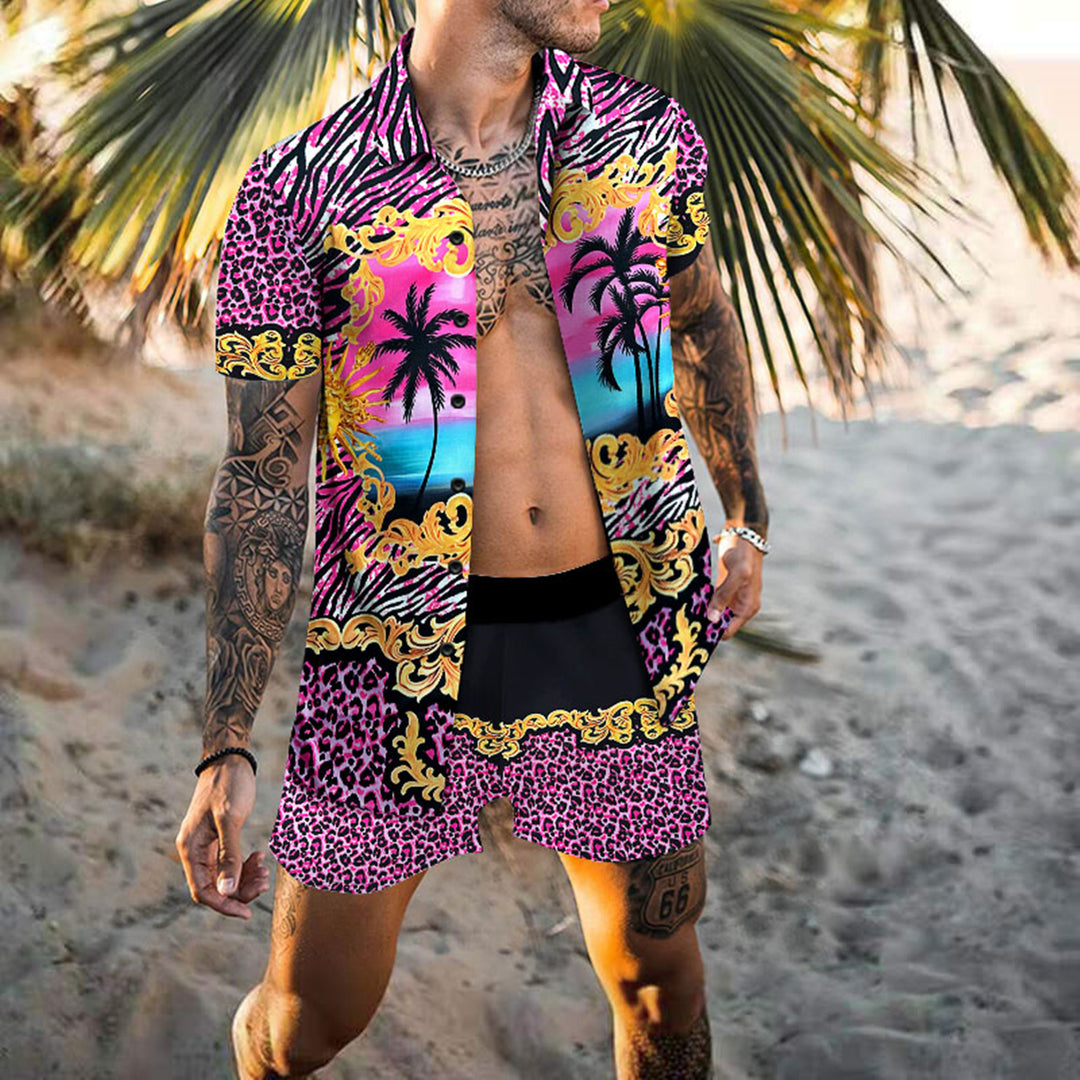 Men's stylish short-sleeve patterned beach outfit Lune London