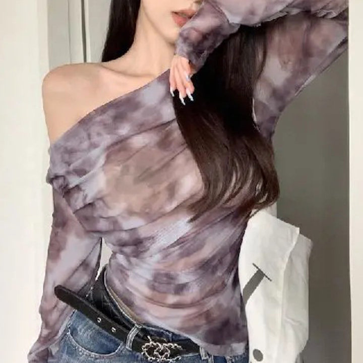 Women's Elegant Long Sleeve Top with Gathered Design Chic & Stil