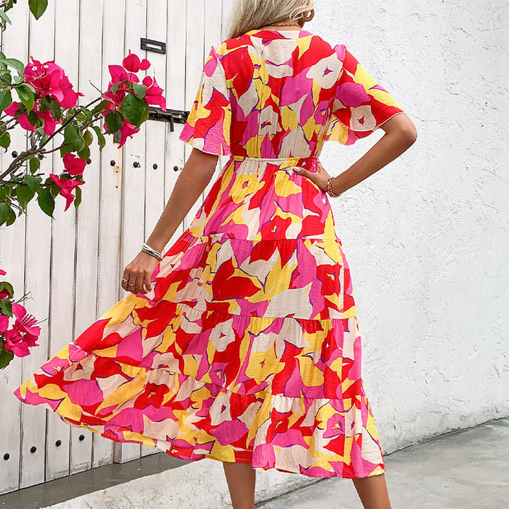 Lune London Floral Button Midi Dress for Women