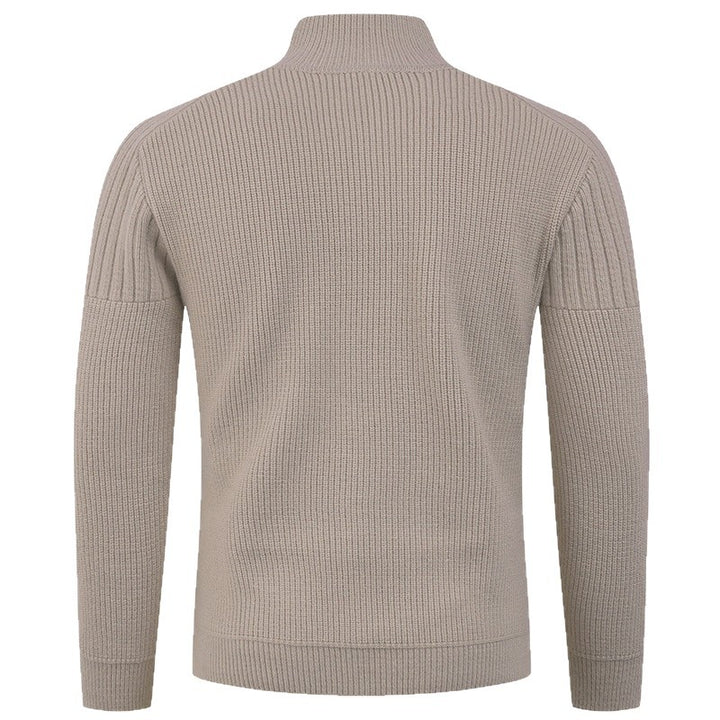 Knit sweater for men with high collar and button details Lune London