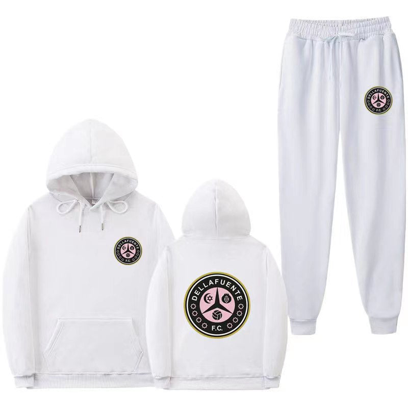 Women's comfortable leisure lounge suit with kangaroo pocket and modern logo Lune London