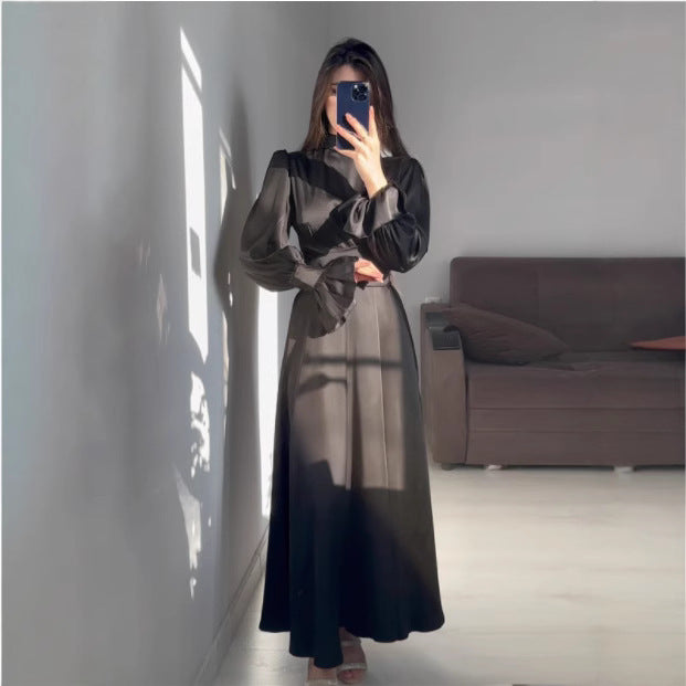 Robe maxi femme à manches larges et coupe sophistiquée Chic & Stil