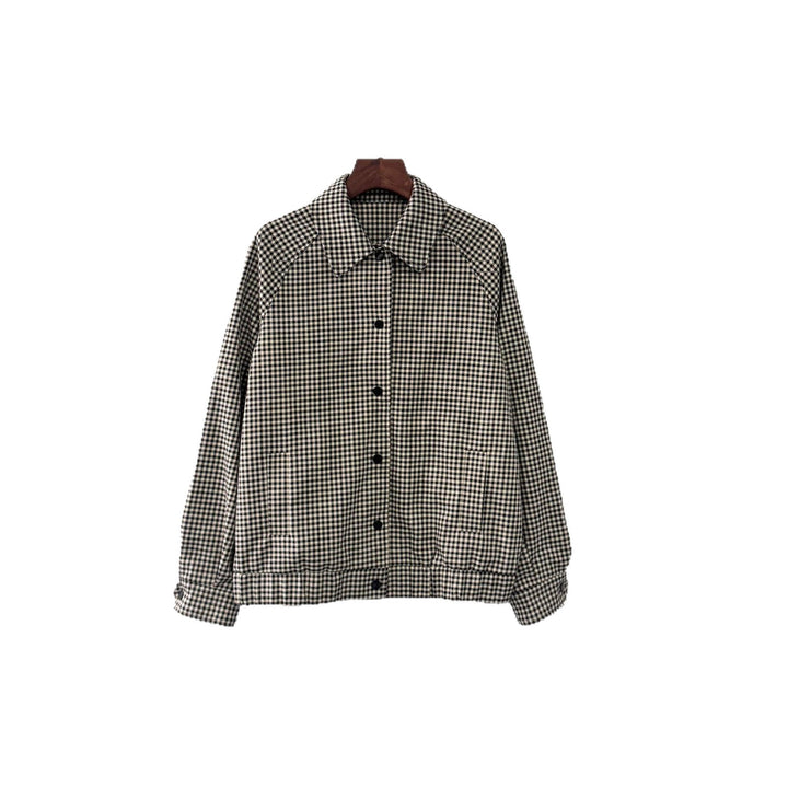 Checkered work jacket for ladies with trendy design featuring high-quality details Lune London