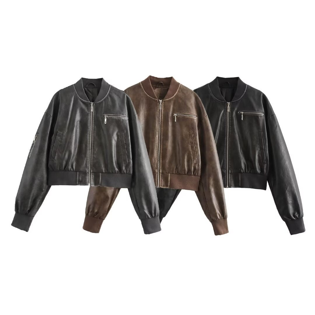 Casual bomber jacket for women in high-quality faux leather Lune London