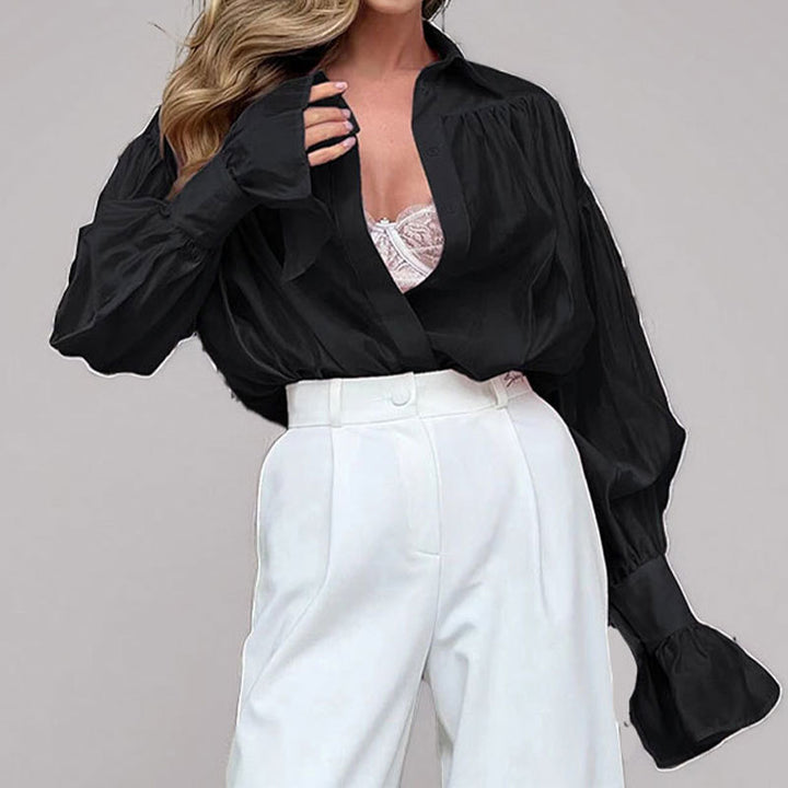 Blouse Élégante pour Femme avec Coupe Ample et Manches en Forme de Ballon Chic & Stil