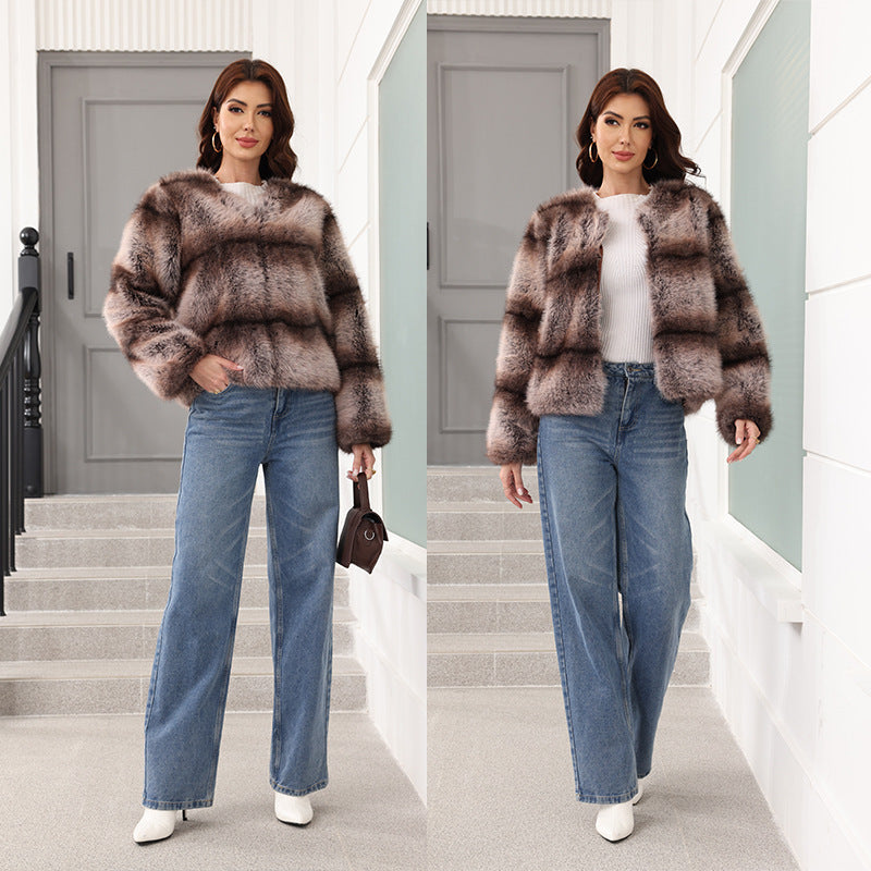 Women Elegant and Warm Faux Fur Jacket Lune London