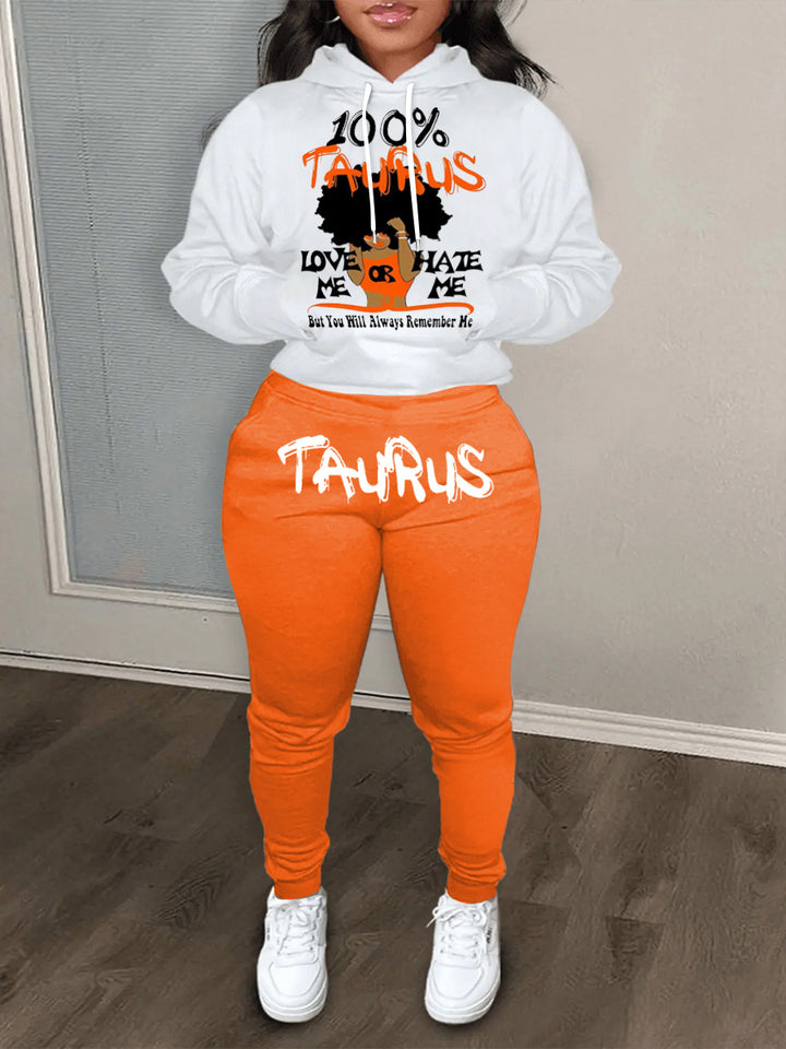 Women's hoodie and jogger pants set with a unique astrological pattern Lune London