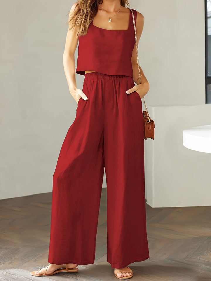 Casual women's jumpsuit with wide leg and practical pockets Lune London