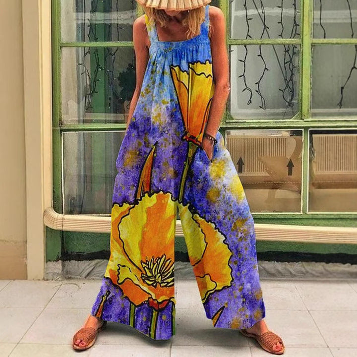 Loose jumpsuit with artistic print Lune London
