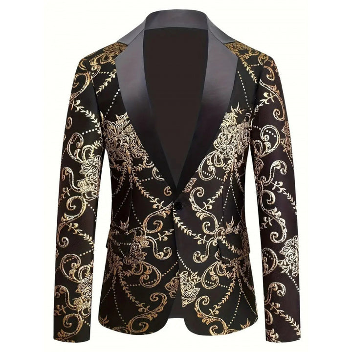 Veste de smoking extravagante pour homme avec motif jacquard floral Lune London