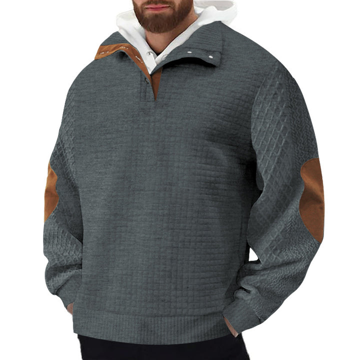 Men's sturdy fleece sweater with high collar and structured design Lune London