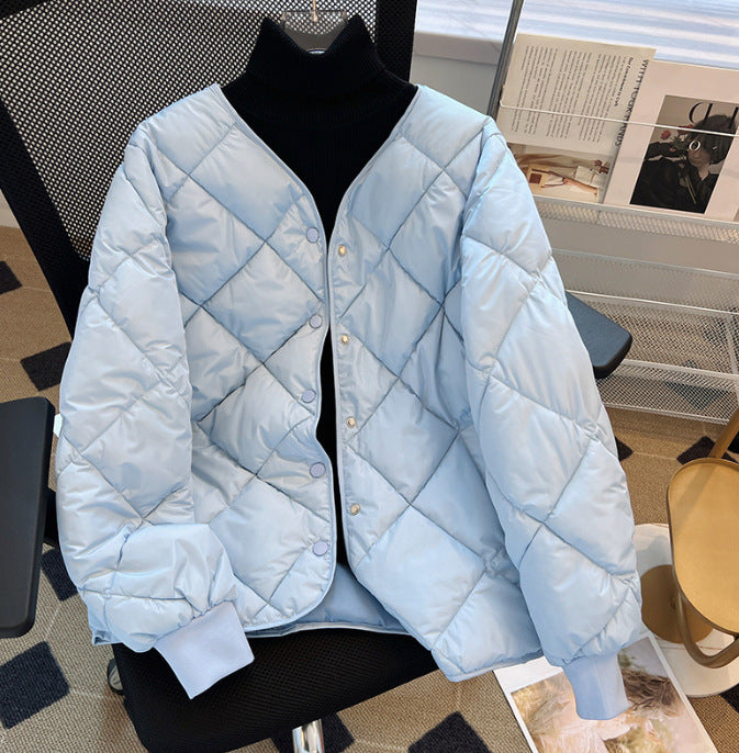 Ladies Lightweight Quilted Down Jacket with Fashionable Cut and Practical Snap Buttons Lune London