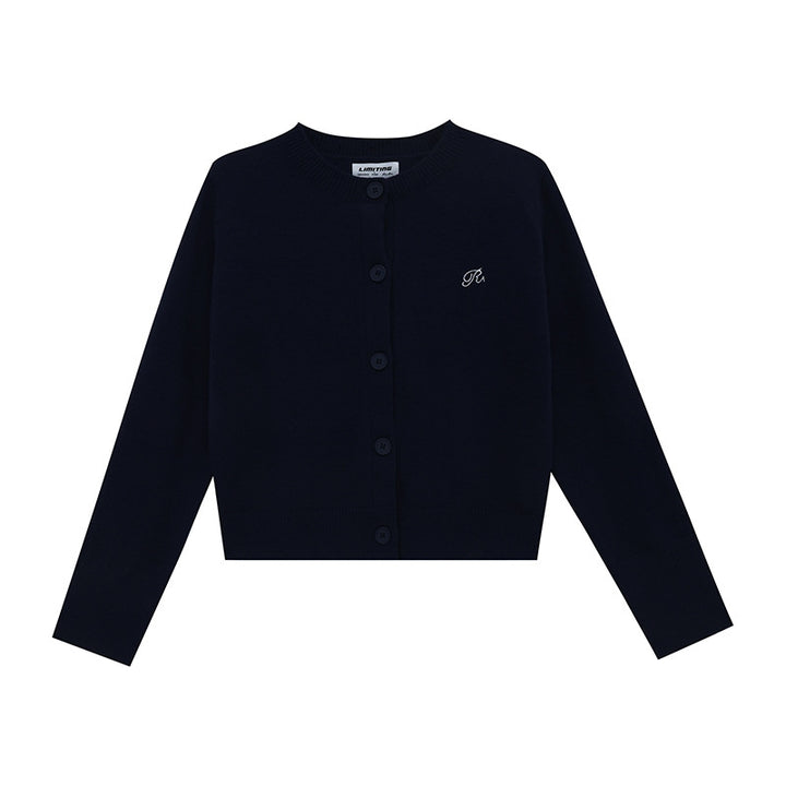 Women's knitted jacket with a fine ribbed pattern and contrasting button details Lune London