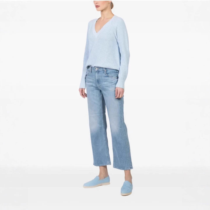 Wide cropped jeans for women with high waist and flared leg Lune London