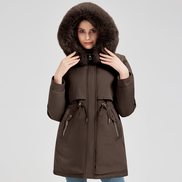 Ladies Exclusive Functional Jacket with Removable Hood and Decorative Faux Fur Lune London
