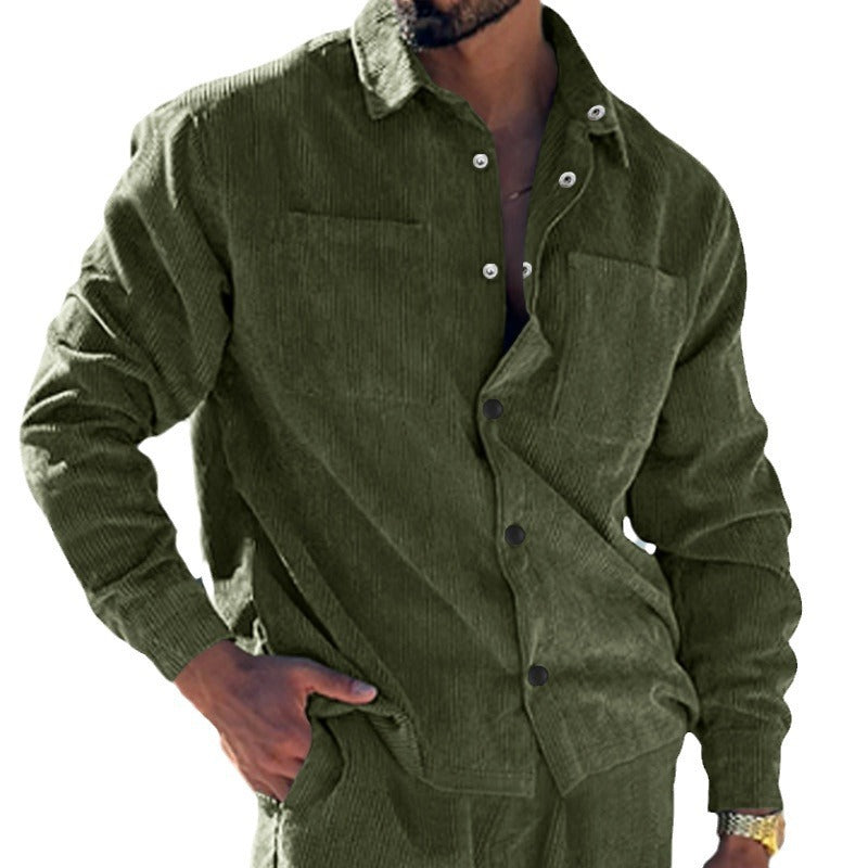 Casual corduroy jacket for men with practical chest pockets Lune London