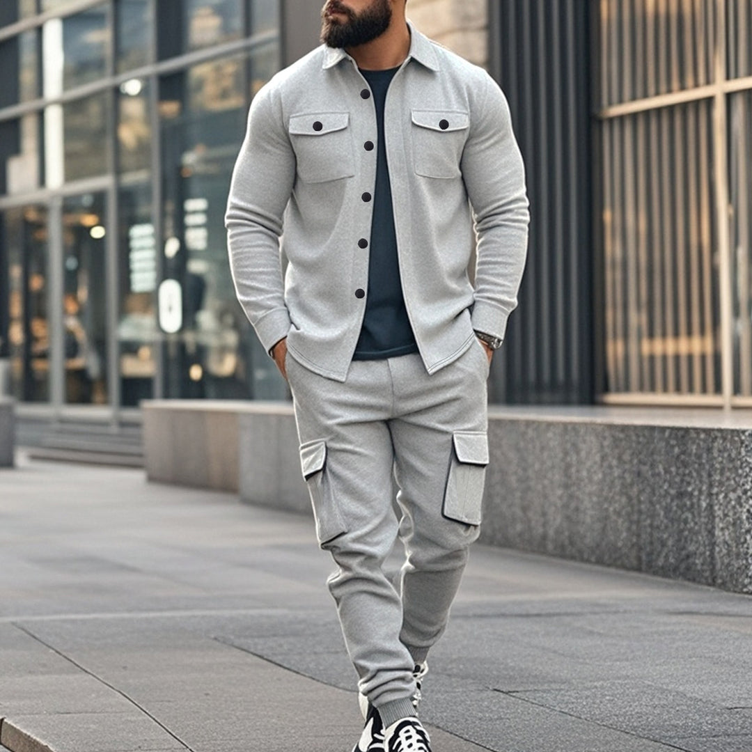 Men's cargo jogger suit with functional pockets Lune London