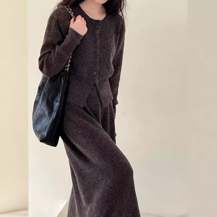 Women’s knitted jacket with button details and elegant silhouette Lune London