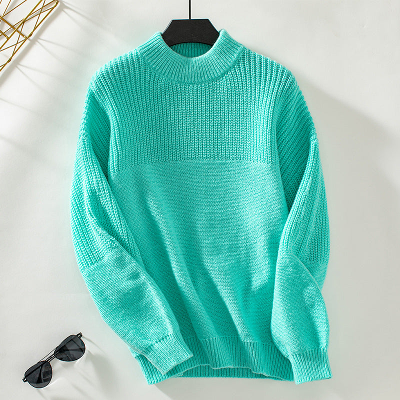 Casual pullover for women with high collar and modern textured knit Lune London