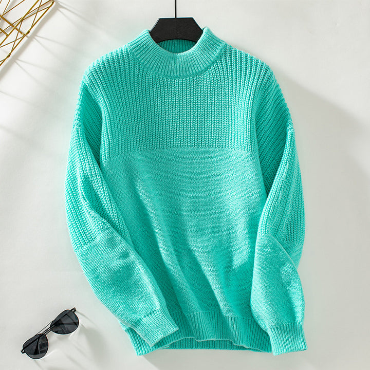 Casual pullover for women with high collar and modern textured knit Lune London