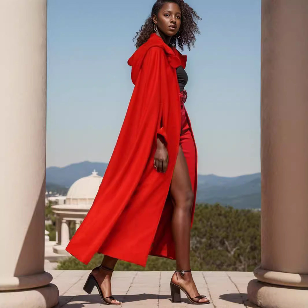 Women's Modern Cut Cloak with Hood Lune London