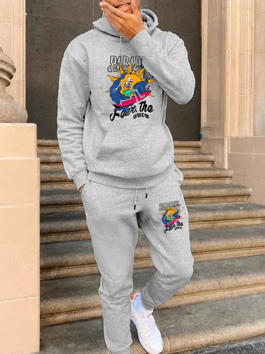 Women's hoodie and jogger pants set with unique surf pattern Lune London