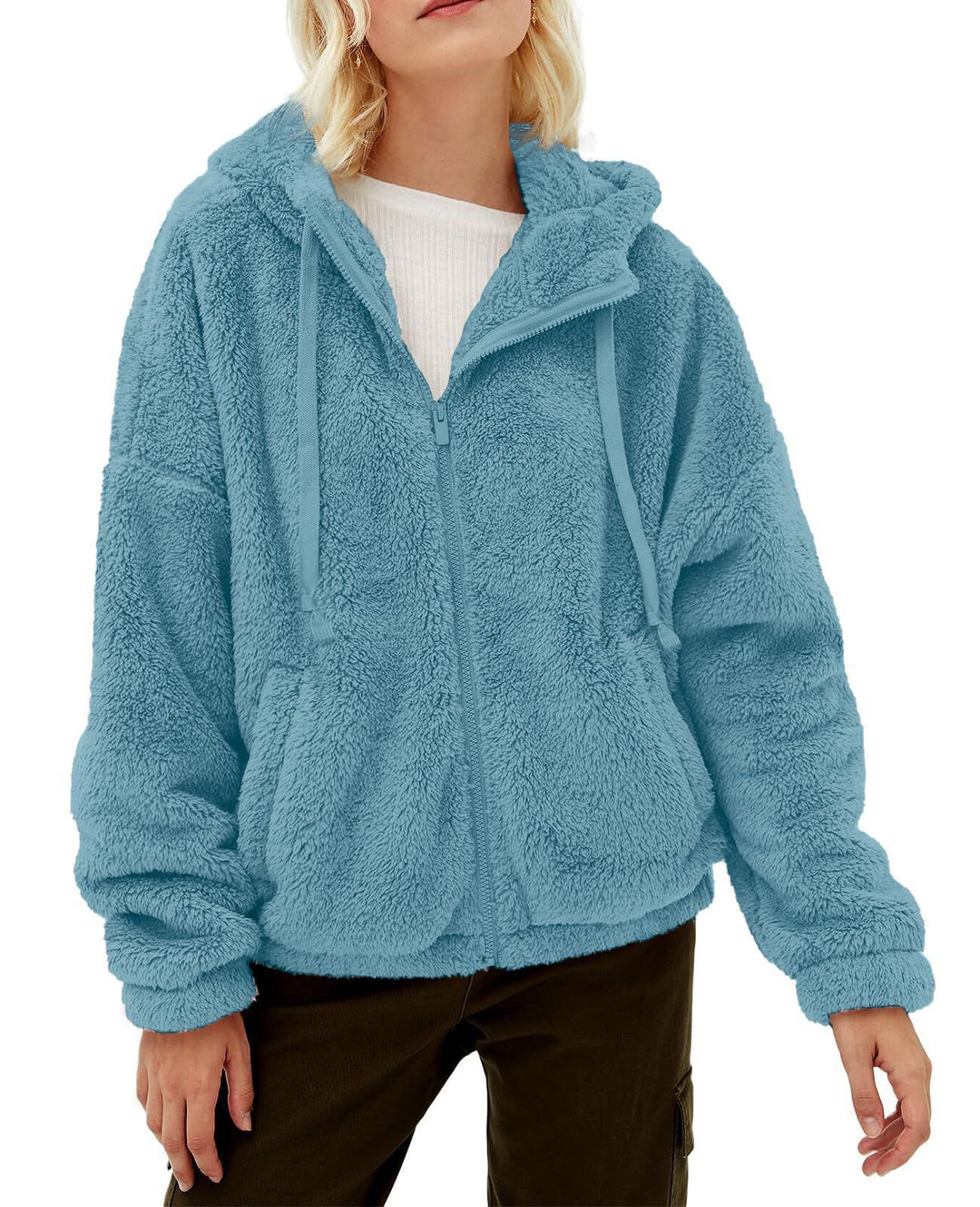 Lady Oversized Chic Faux Fur Hooded Jacket
