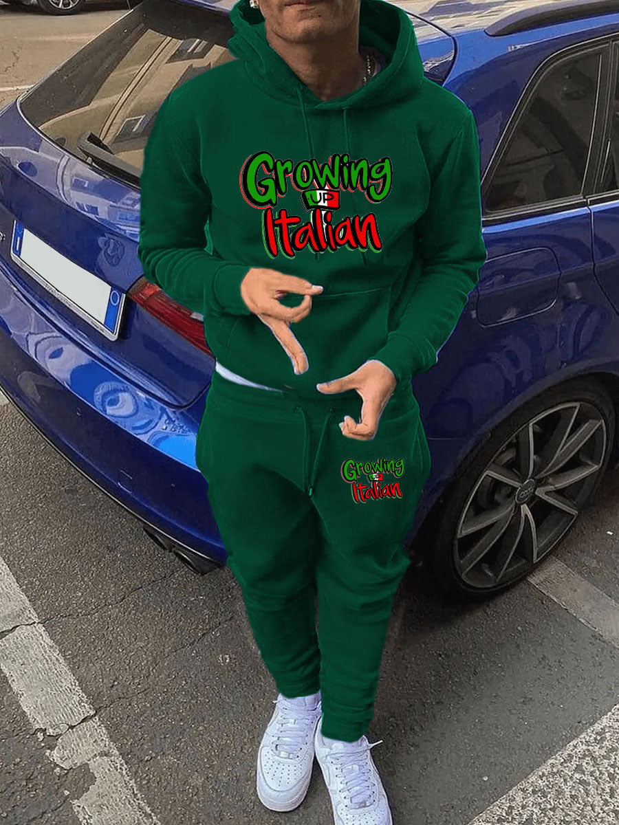 Men's sweatshirt and joggers set with catchy inscription Lune London
