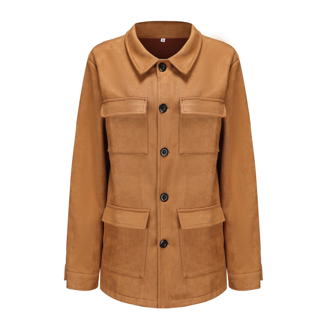 Utility jacket for women with large patch pockets and button placket Lune London