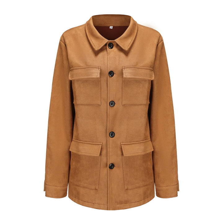Utility jacket for women with large patch pockets and button placket Lune London