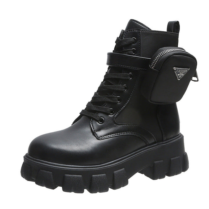 Women Chunky Boots with Practical Side Pocket Design Lune London