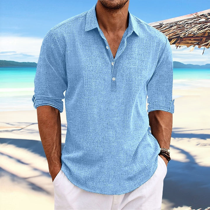 Light linen shirt for men with three-quarter sleeves Chic und Stil