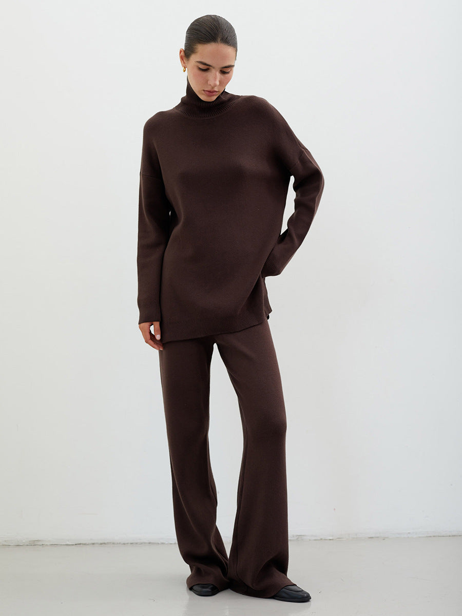 Modular knitted set for women with high collar and loose fit Lune London